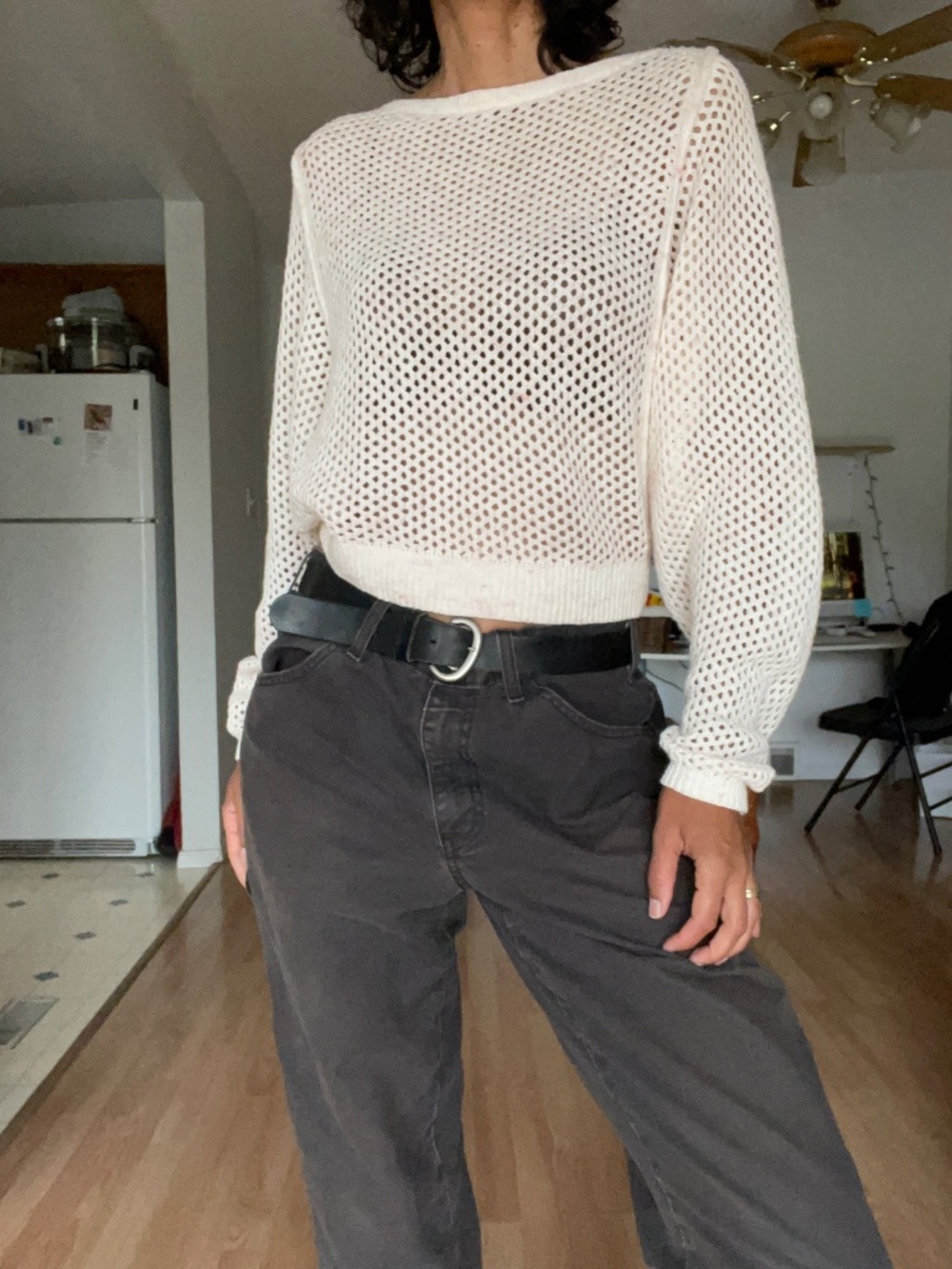 Lovely open weave boat neck sweater